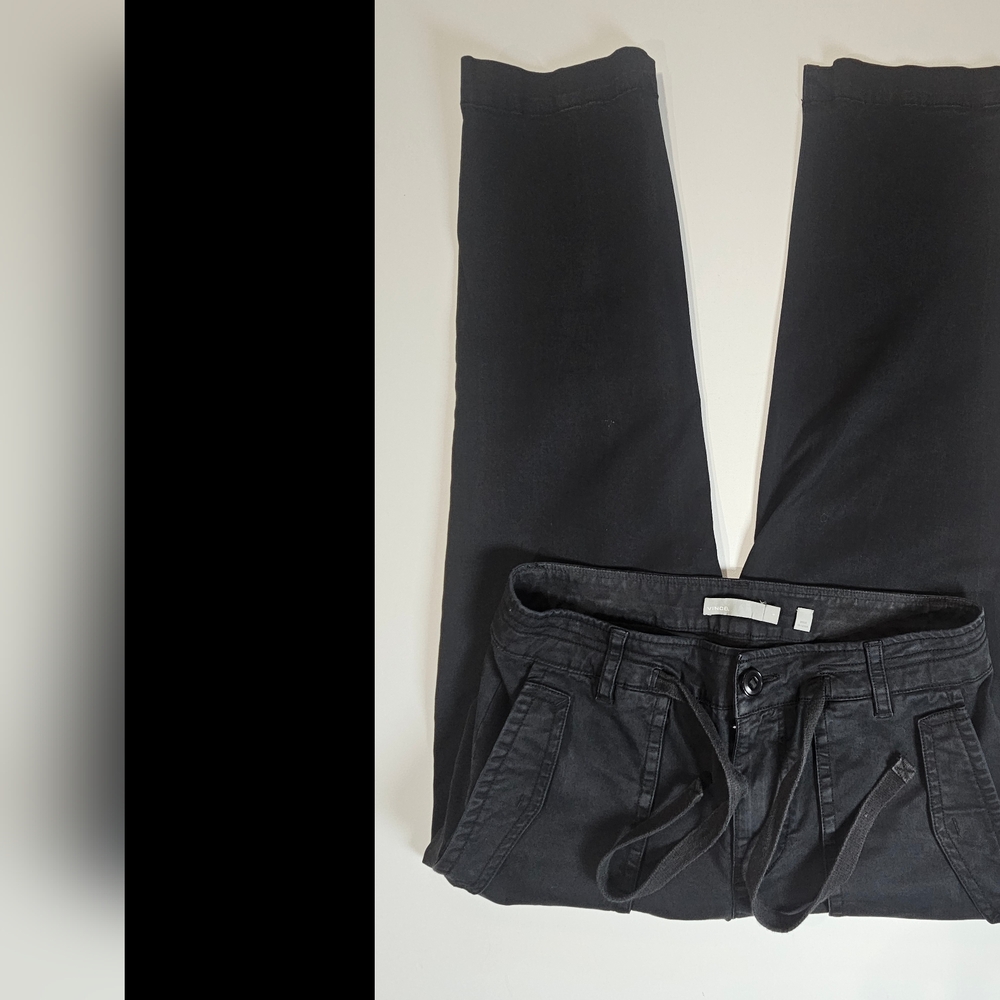 Vince Womens Casual Pants Size 8 Black Adjustable Straight Leg Goth Grunge Style - Picture 7 of 11